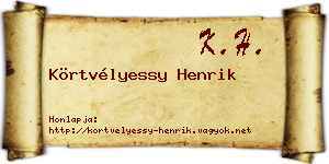 Körtvélyessy Henrik névjegykártya